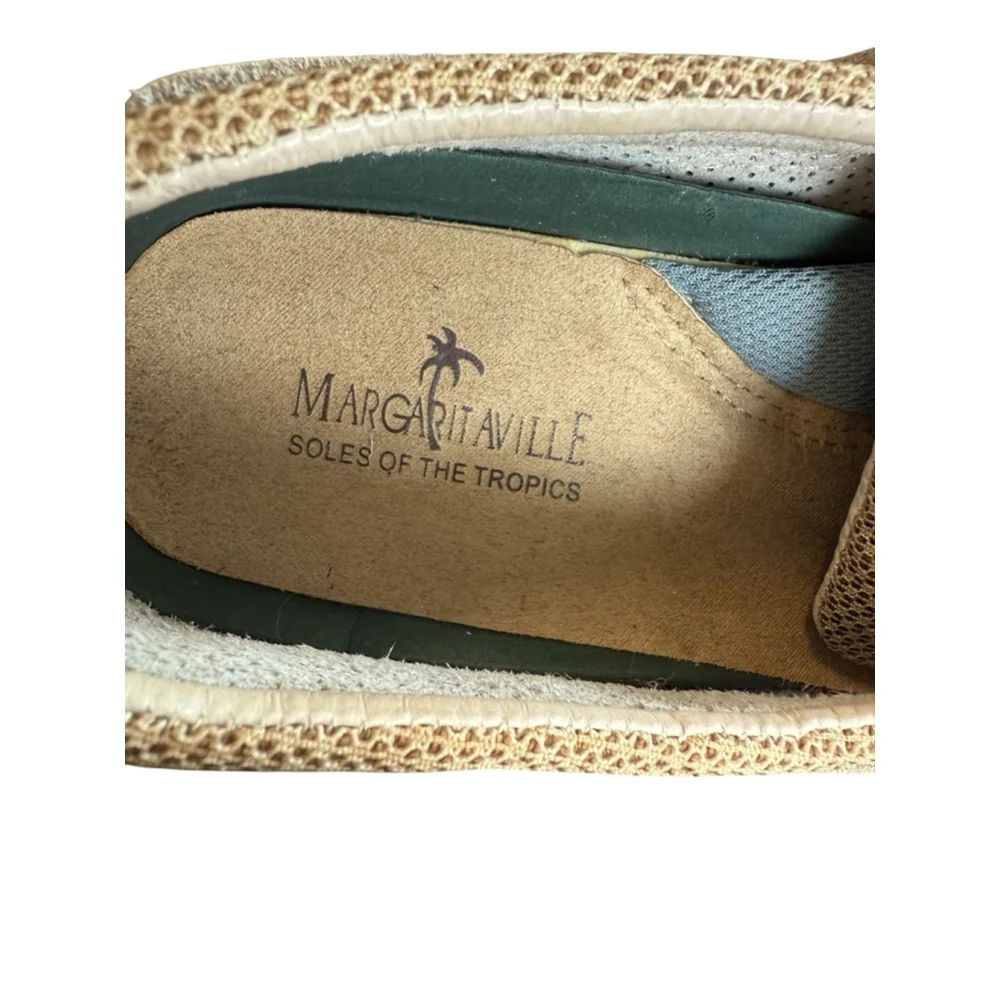 Margaritaville Tan Leather Boat Shoes Size 11